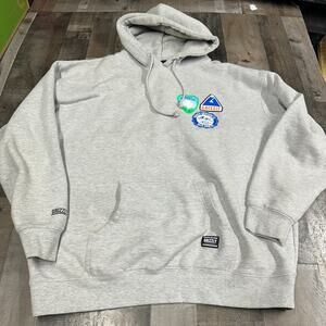 GRIZZLY Griptape Gray Hoodie Size XXL Skateboard Pullover